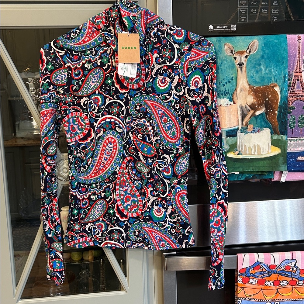 Boden Multicolor Paisley turtleneck